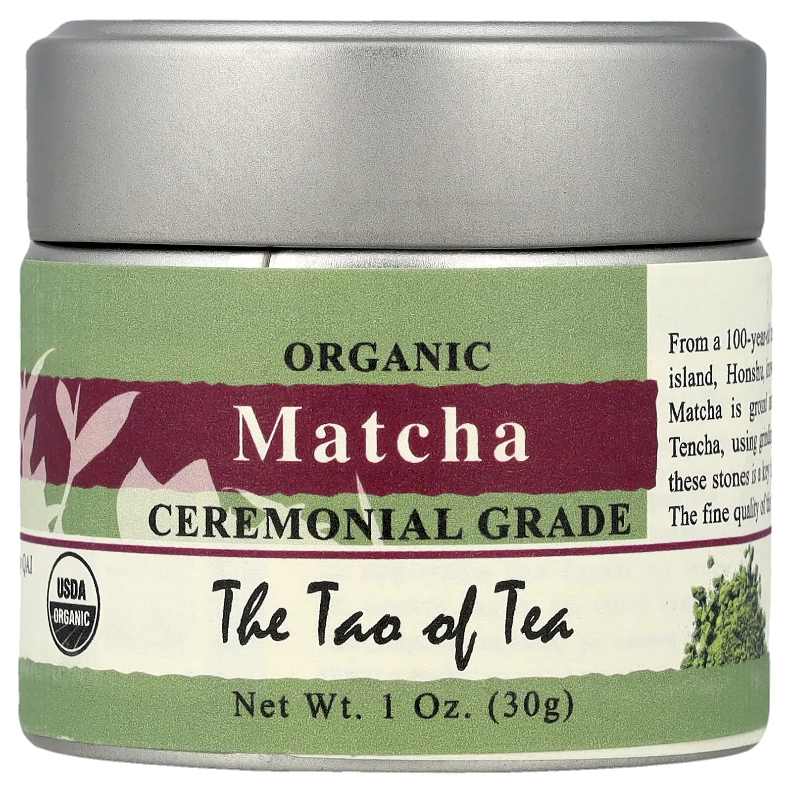 The Tao of Tea Organic Matcha, Ceremonial Grade, 1 oz (30 g)