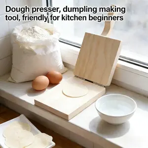 New Professional Dumpling Skin Press, Handcrafted Wooden Dough Flattener, Time-Saving Kitchen Accessory, Beginner-Friendly, Great for Family Cooking & Commercial Kitchens, Non-Stick & Easy to Clean