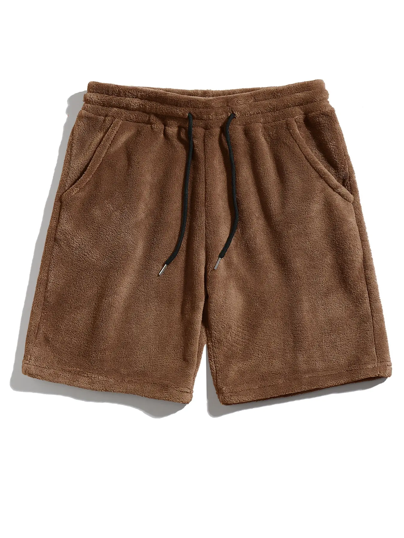 Men's Fall Outfits Fleece Elastic Waist Drawstring Shorts for Daliy Wear, Outdoor Sporty Style, Essential for Men's Wardrobe, Perfect for Fall Season