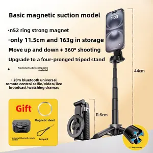 MagSafe Magnetic Selfie Stick Tripod  Mini Extendable Phone Stand with Bluetooth Remote