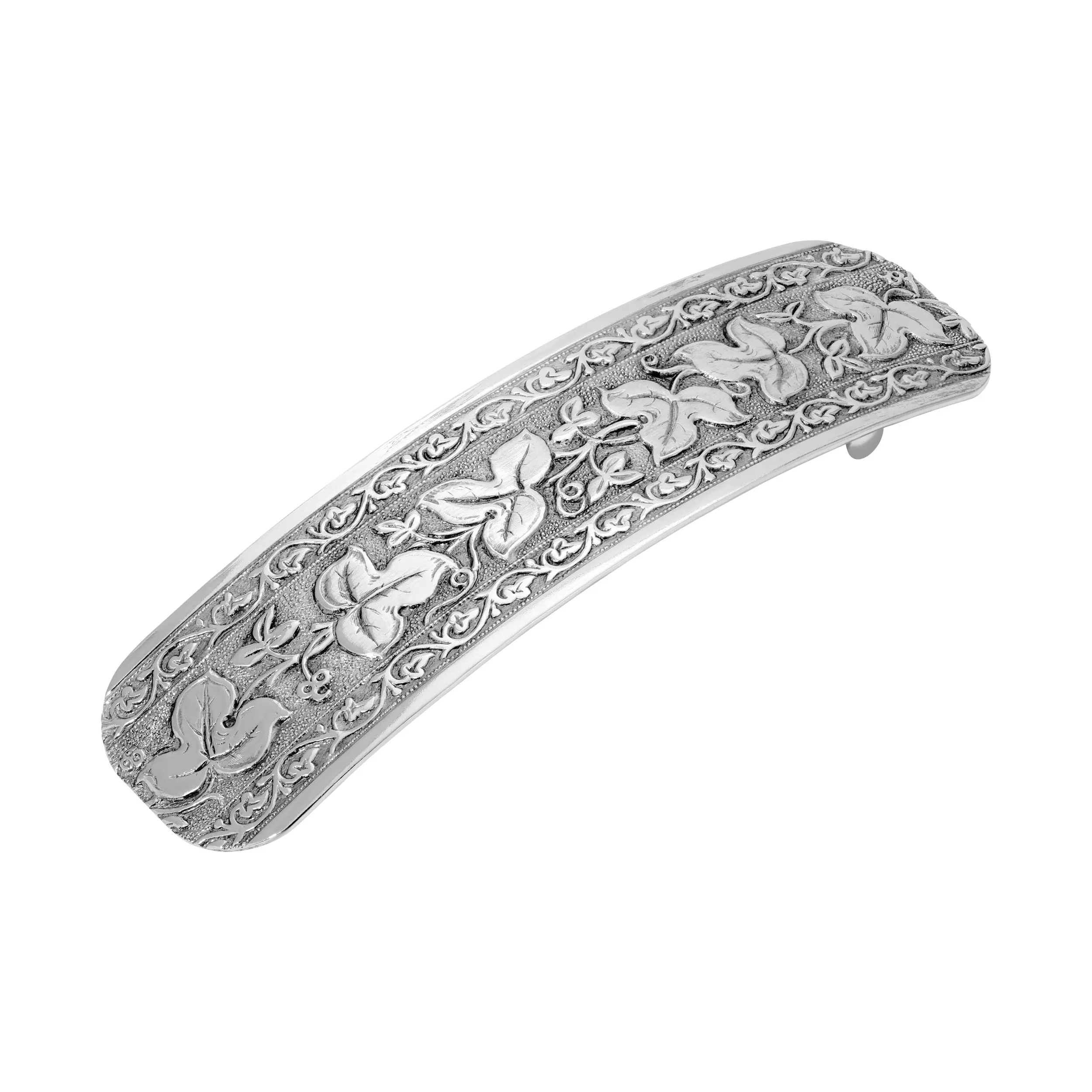 Silver Vintage Style Floral & Vine Hair Barrette