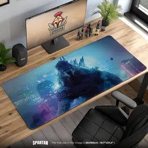 Godzilla Cityscape Mouse Pad: Kaiju Gaming Desk Mat - Anime Fan Gift, Anime Mouse Pad, Desk Mat, pc accessories.