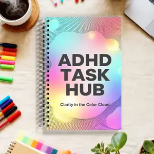 ADHD TASK HUB - Your Daily Tool for Clarity and Action, A5 Planner with Structured, Color-Coded Lists to Help Manage ADHD Symptoms & Boost Productivity, 108 Pages, 100gsm Paper