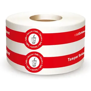 Safe Secure Tamper Proof Stickers Tamper Evident Seals Stickers 1" x 9" - 600 count  Deliver for Drink  Stickers Sealed for Freshness Labels Drink  Seals(Red)