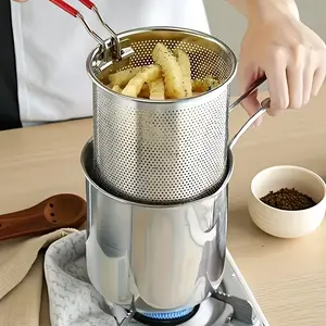 Portable Mini Fryer with Basket, Compact Handheld Oil Fryer for Kitchen, Perfect for Crispy Fries, Fish, Chicken, Essential Kitchen Tool