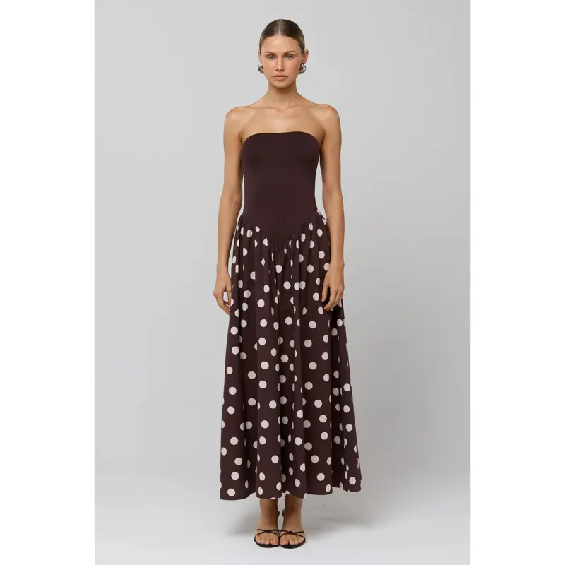 knee length dresses for ladies Bow Front Dress in Ecru main image 1