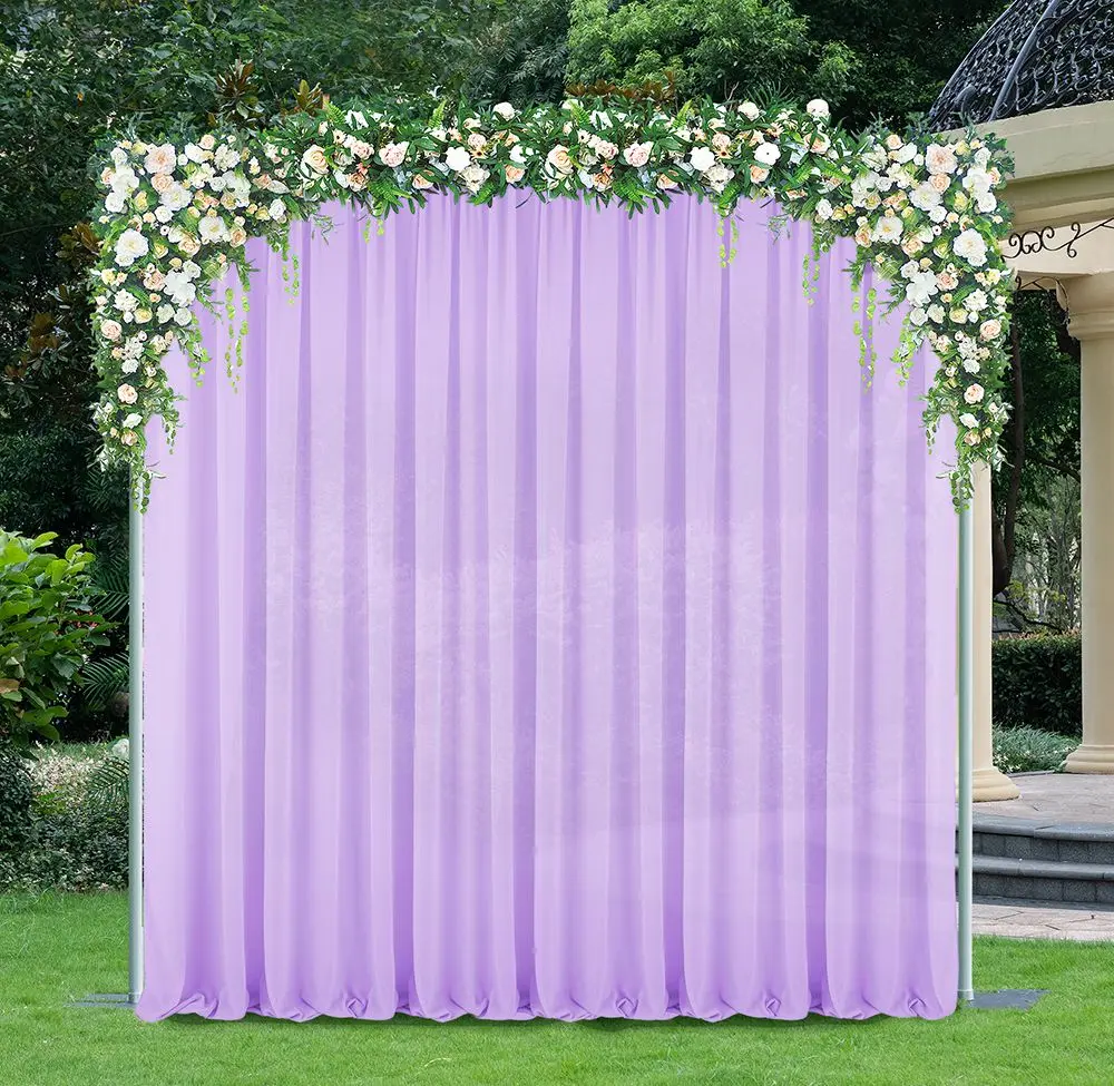 12 ft x 57" Chiffon Event Backdrop Curtain Drape Panel - Lavender (1pc)