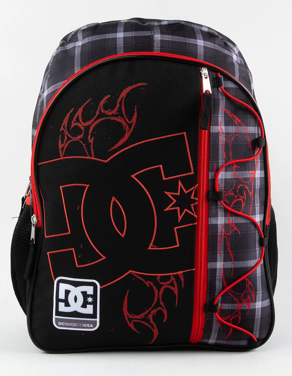 DC SHOES Plaid Backpack, Black Combo