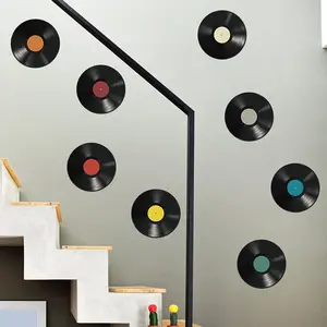 8pc Classic Music Vinyl Wall Stickers for Home Decoration, Ideal for Bedroom Living Room and Dormitory Decor, Music-Themed Stickers for Wall Art, Wall Decal