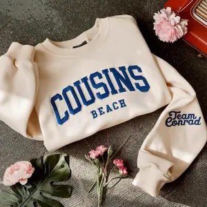 Cousins Embroidered Beach Sweatshirt, TSITP Shirt, Team Conrad, Team Jeremiah, Summer Vibes, Bookish Merch, Summer Vibe Gift, Gift For Her