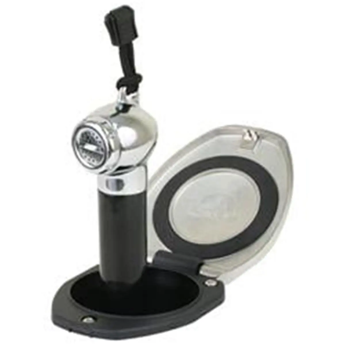 212 MAIN Deck or Transom Recessed Mount Shower Handle - ABS Handle, Black & Stainless Steel Finish, 3/8 in. BSP-F Threaded Fitting, 6 ft. Pull-Out Nylon Hose, Push-Button Sprayer, 2 lbs, Vertical/Horizontal Mount, Attached Lanyard