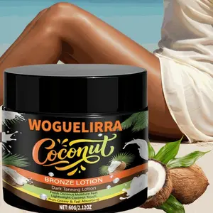 Coconut Bronzing Cream Lotion, Coconut Oil Formula, Natural Glow, Moisturizing, Healthy Self-Tanning, No Sunless Agent, Single Item, Moisturizing Bronzing Tanner