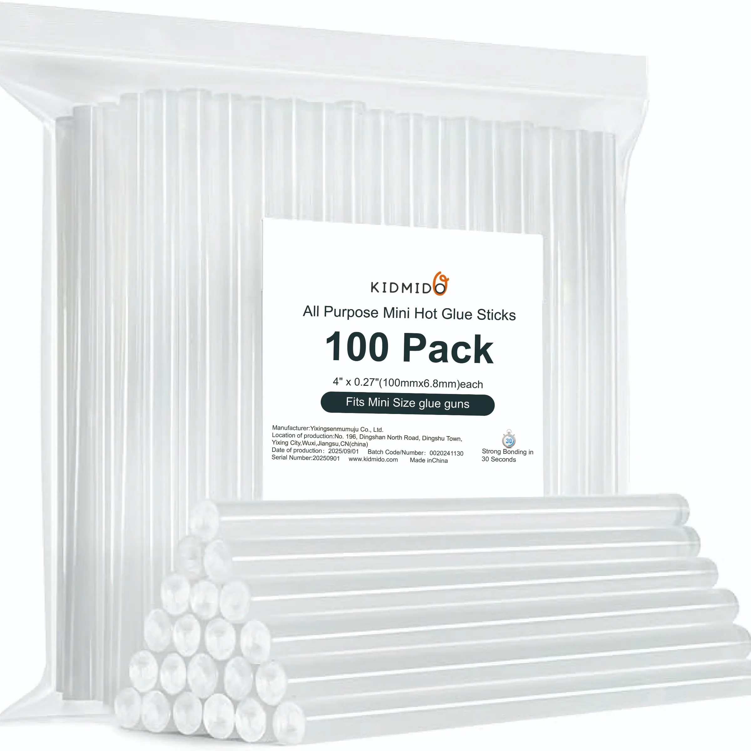 Mini Hot Glue Sticks 100 Count - 0.27''D, 4" L for Most Mini Glue Guns, Multipurpose, Quick Dry Adhesive, Fast Drying Adhesive, All Temperature Sticks for DIY, Craft, Bond, Repairing