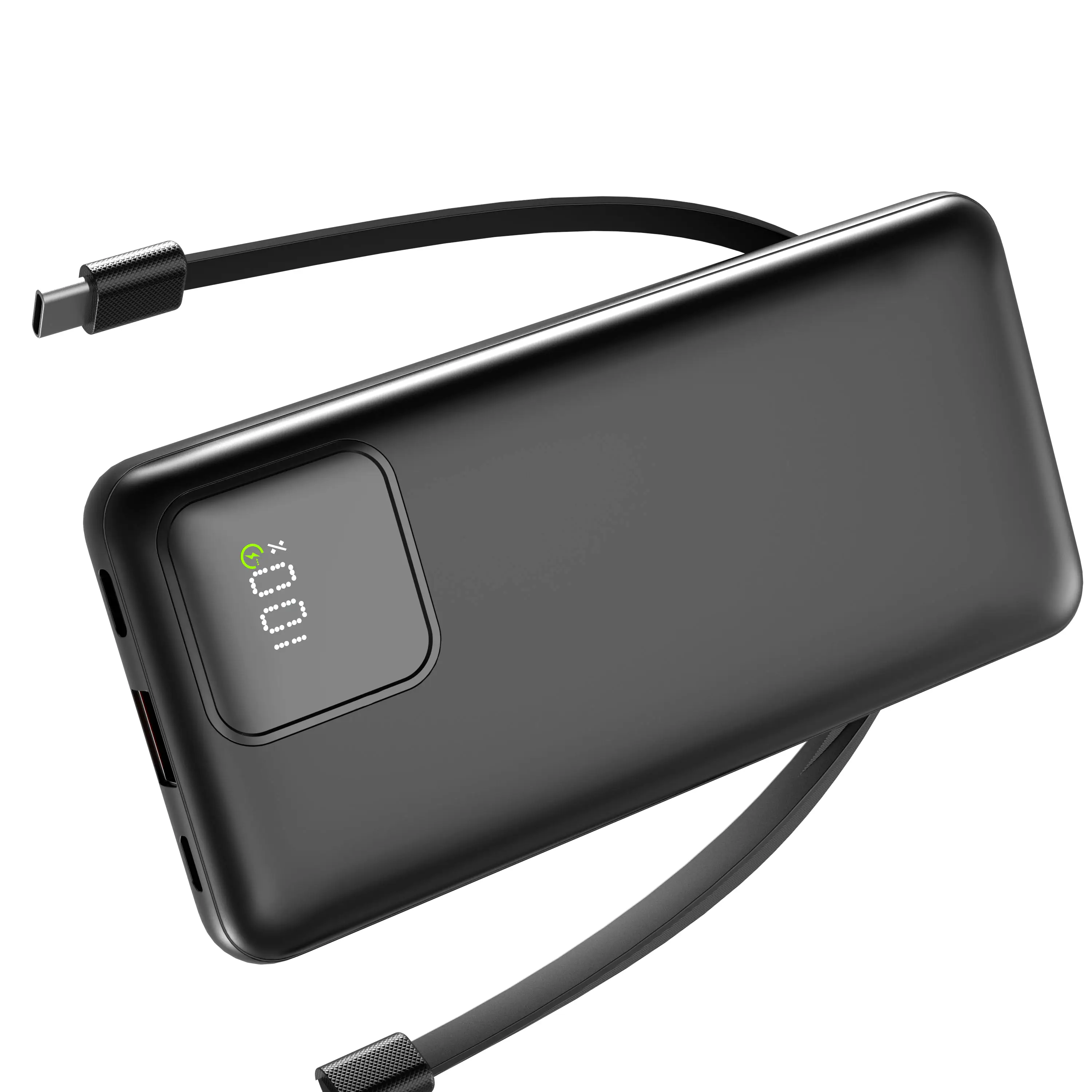 Portable Charger with Built-in Cables, 22.5W Fast Charging, 10000mAh Slim Power Bank for iPhone, Samsung, Google Pixel, LG, Moto, iPad, USB-C & Micro