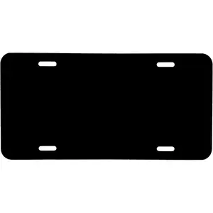 Blank Metal Automotive License Plate Plates Tag for Custom Design Work - 0.025 Thickness/0.5mm - / Size 12x6 (Black)