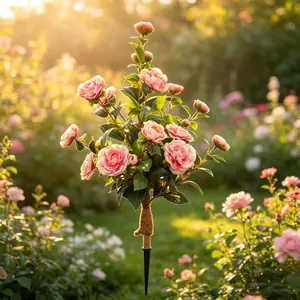 5-inch simulated camellia, artificial ground flower DIY, camellia shrub, vivid flowering, UV protection, suitable for outdoor garden/courtyard/terrace/holiday wedding decoration.