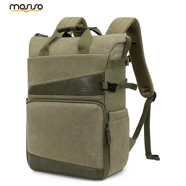MOSISO Canvas Camera Backpack - PU Handle, Tripod Holder, Shockproof Travel Case with 15-16 Inch Laptop Compartment for DSLR/SLR/Mirrorless Cameras, DJI Drones (Canon, Nikon, Sony Compatible), Olive Yellow, Accessories, Shoulder Bag, Backpacks, D3200
