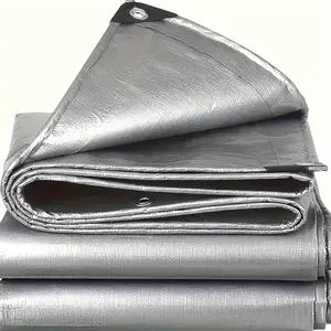 Polyester Shading Fabric, Multi-Purpose Silver Color Thick Material for UV Protection, Tear Resistance and Fade Resistance, Ideal for Roofs, Camping, Courtyards, Swimming Pools, Boats and Cars