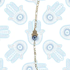 Eye of Fatima 18K Gold Filled Bracelet / Hamsa Hand / Evil Eye Protection from Jealousy and Misfortunes