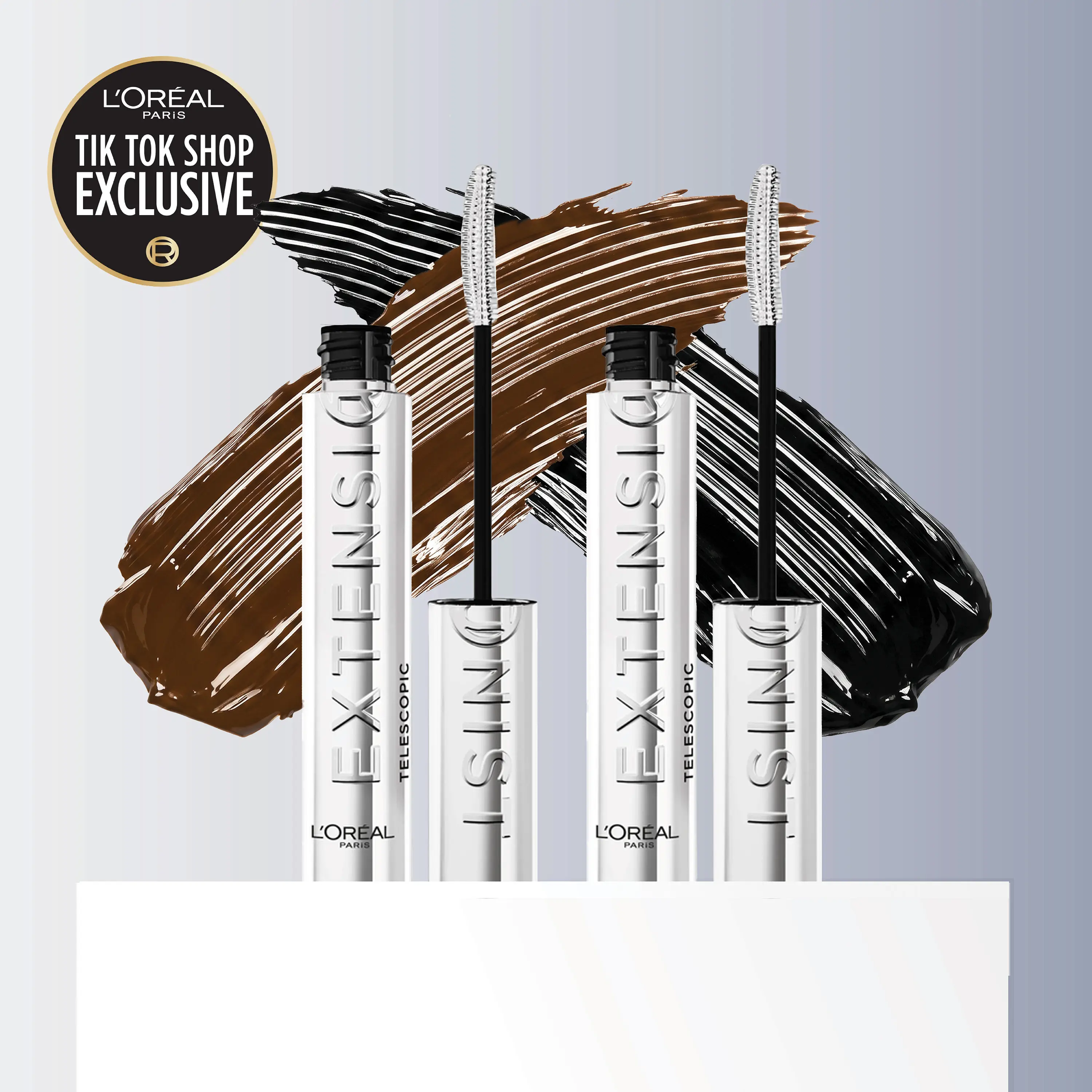 Extensionist Mascara Black + Brown Bundle, Thickening, Hypoallergenic, Lash Enhancing for Dramatic Lashes, L'Oreal Paris