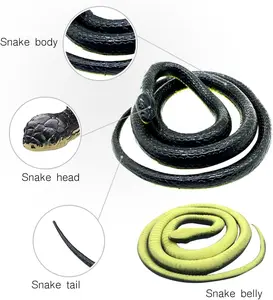 Realistic Rubber Black Snake 52 Inch Long Scare