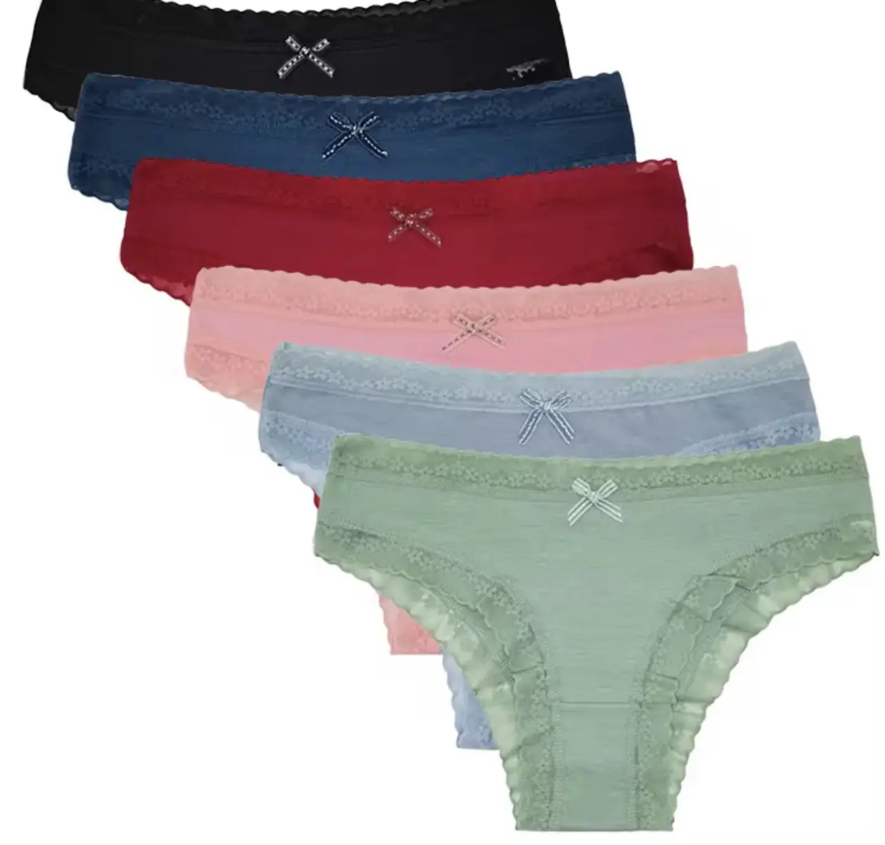 6pcs women cotton underwear soft breathable panties