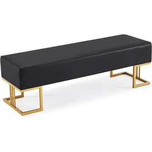 OmySalon Waiting Room Bench Seating Faux Leather, 55.1’’ Office Guest Chair Reception Chair, Lobby Furniture for Conference Room Beauty Salon Barbershop Small Space