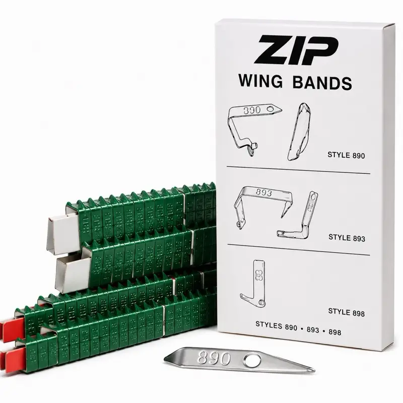 USA-Made ZIP Wingband, 100-Pack Green Poultry Identification Bands