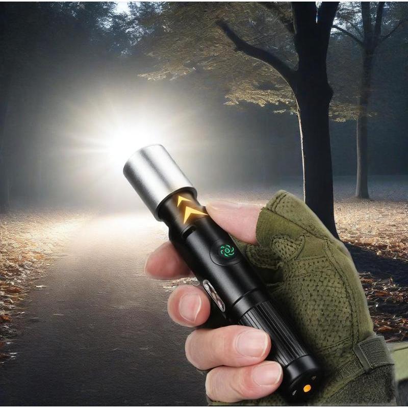 LED Flashlights Mini Camping Flash Light with High Lumens, Magnetic Tail, Zoomable, Bright,Versatile Tactical Flash Light for Home Outdoor Camping Running, Jogging, Walking, Mother's Day Valentine's Gifts