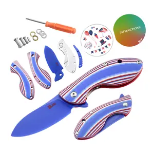 JIN Starry G10 DIY Pocket Knife Kit for Kids – Safe Folding Knife, Easy Assembly, Educational Fidget Toy, Perfect First Knife for Beginners, Fun Family Project, Durable Camping Tool, Great Gift for Boys & Teens