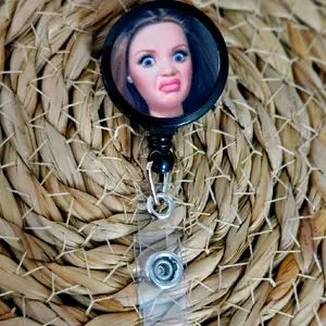 Funny Face Retractable ID Badge Holder with Unique Design and Practical Functionality