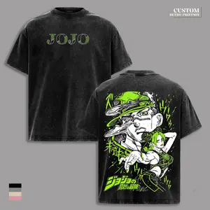 Jolyne Cujoh JoJo’s Bizarre Adventure Stone Ocean Anime T-Shirt, Stand String Power Graphic Tee, Vintage Washed Oversized Retro Manga Streetwear Shirt, Heavyweight Cotton Unisex Fan Gift Summer Fall Outfit