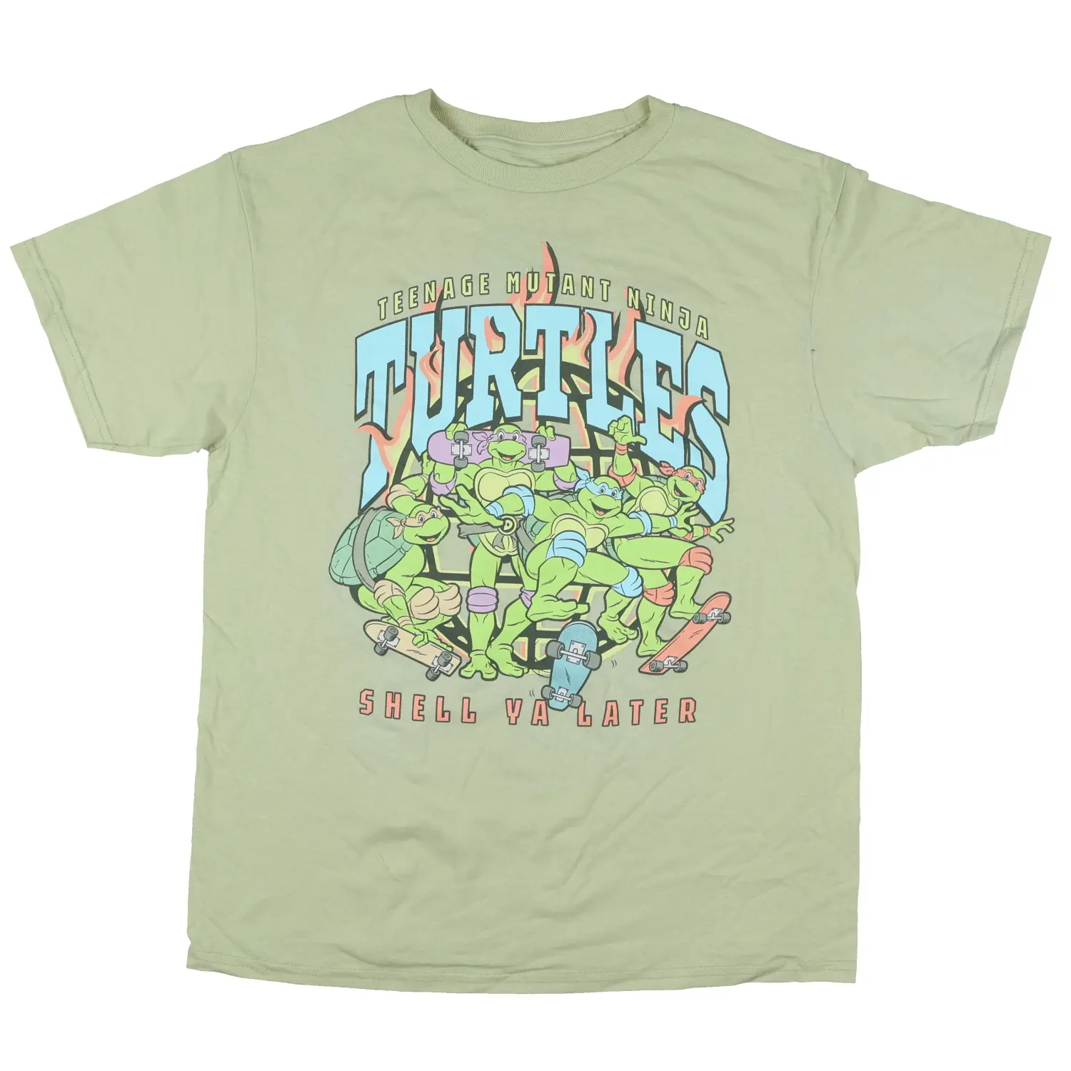 Teenage Mutant Ninja Turtles TMNT Shirt Shell Ya Latter Sort Sleeve Top