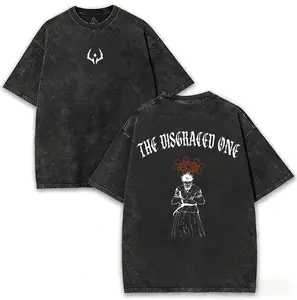 Sukuna “The Disgraced One” Vintage Washed Oversized Gym T-Shirt – Jujutsu Kaisen Anime Graphic Tee, Ryomen Sukuna Curse King Manga Shirt, Streetwear Casual Apparel, Unisex Top, Gift for JJK Fans
