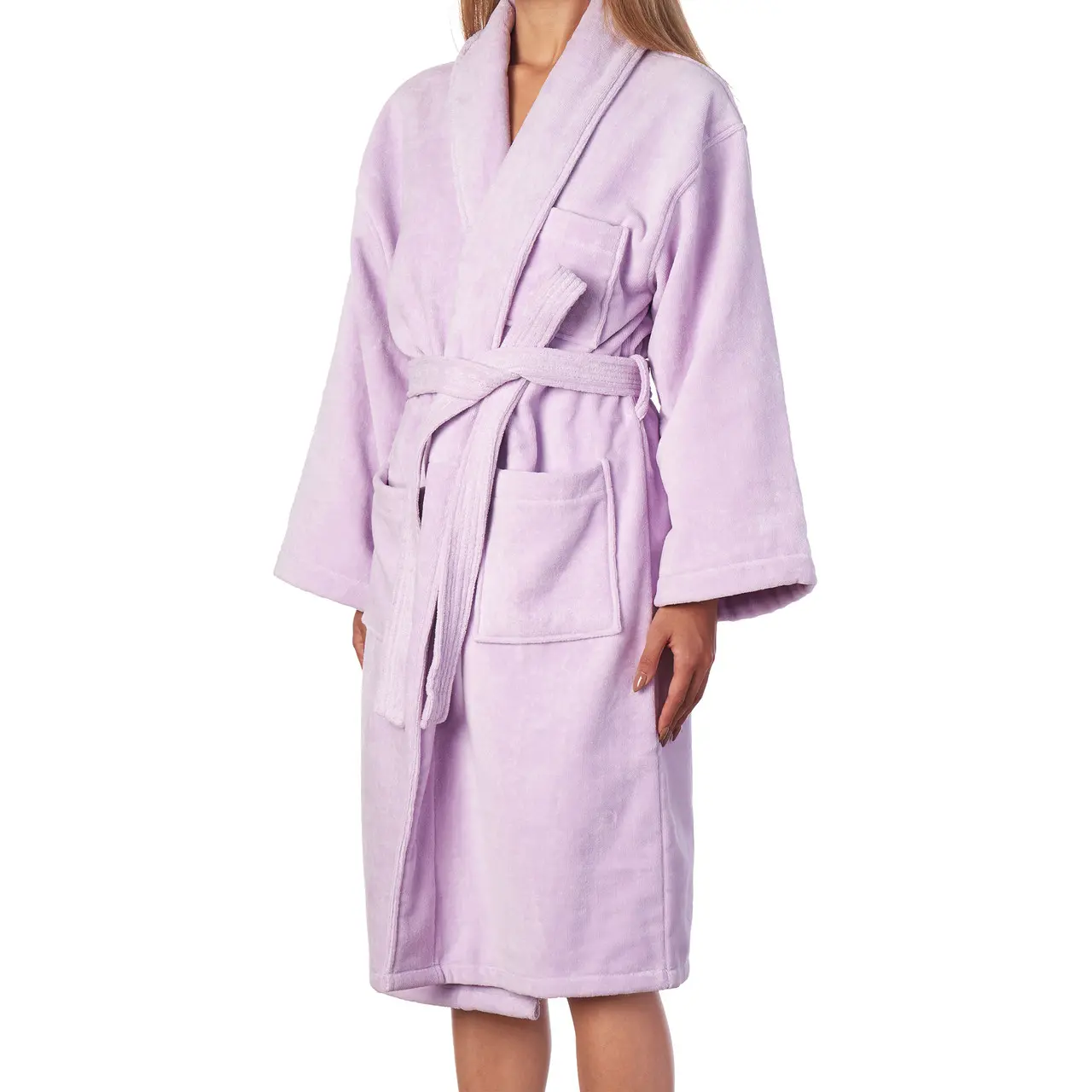 Alpine Swiss Blair Womens Cotton Terry Cloth Bathrobe Shawl Collar Velour Spa Robe Nightwear Loungewear Belt
