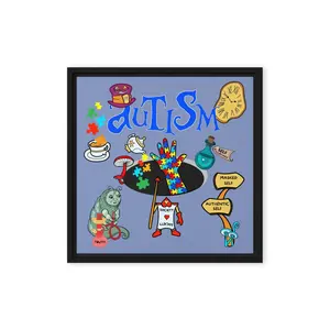 "Wonderland Awakening" Autism Awareness Framed Canvas