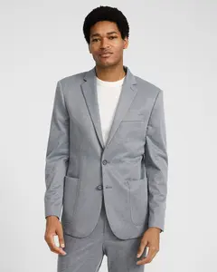 Express Extra Slim Charcoal Herringbone Stretch Suit Jacket