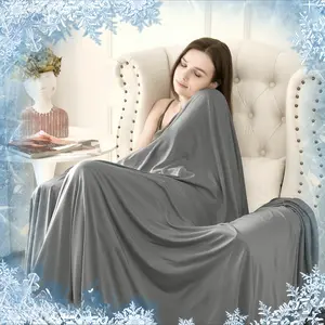 Reversible Cooling Blanket for Hot Sleepers, 0.43 Q-max Cold Touch, Lightweight Ultra-Thin Summer Throw Blanket, Soft Cool Blanket for Bed, Sofa, Travel, Dorm, Office, Gift for Women Men, Lightweight Breathable Blanket