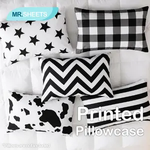 NTBAY 2-Pack Aesthetic Printed Pillowcases, Ultra-Soft Brushed Microfiber Bedding, Decorative Pattern Pillow Covers with Envelope Closure