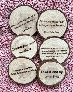 Coasters Wooden and Engrave Custom Monogram