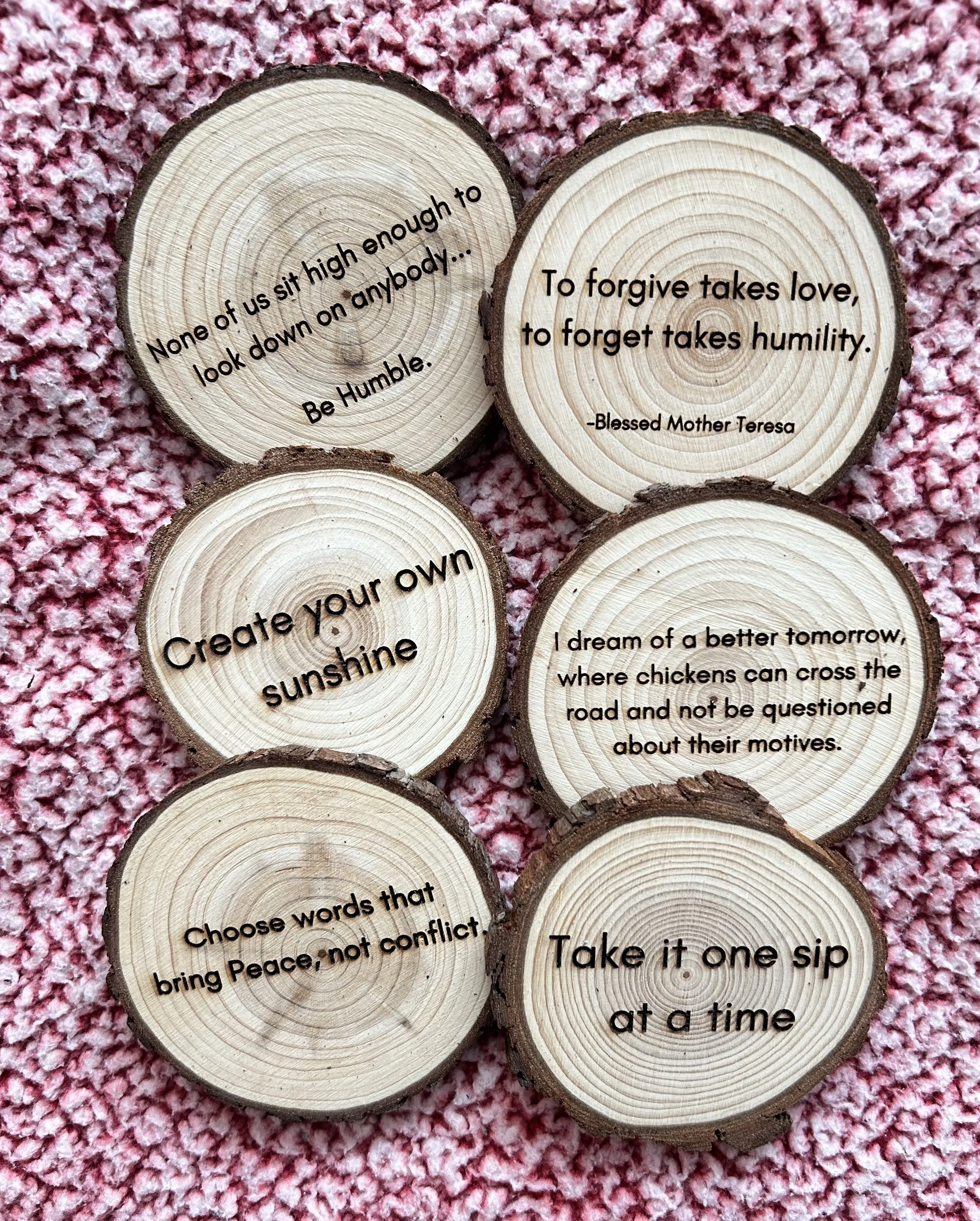 Coasters Wooden and Engrave Custom Monogram