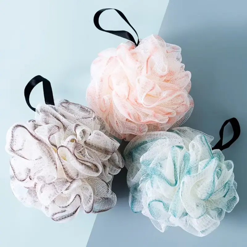 Soft Pe Bath Sponge, Non-Sagging Bubble Bath Flower, Pearl Back Scrubber, Foaming Shower Ball, Exfoliating Bath Tool, Bathroom Accessories, Exfoliating Body Scrubber, Body Wash Scrubber