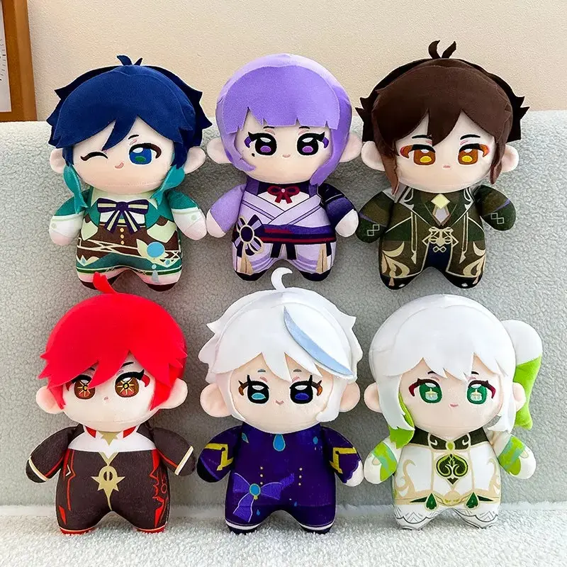 Anime Genshin Impact Dolls Nahida Zhongli Raiden Shogun Furina Venti Plush Toy Room Decor Hobbies Collection Fans Gifts