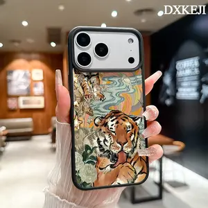 Fashion Forest Tiger Print Pattern Magnetic MagSafe Phone Case for iPhone 17 Air/16 Pro Max 15 Pro 14 13 12 11 Plus Shockproof Slim Protective Cover Casing