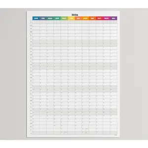 Dry Erase Wall Calendar 2026, 27x39 in -- Double-Sided Yearly Planner (Dated & Undated),  Write & Wipe, Large Wall Planner for , Office, Classroom -- Rolled Poster.