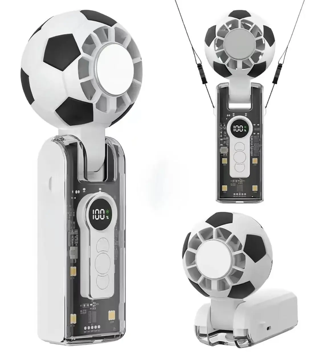 Foldable Handheld Turbo Fan, 5 Speeds, <36dB, 4000mAh Battery Operated, Up to 10 Working Hours, 3 IN 1 Hand Fans Rechargeable with Air Turbo Tech Cooling Fan for Outdoor Activities, Travel, Working