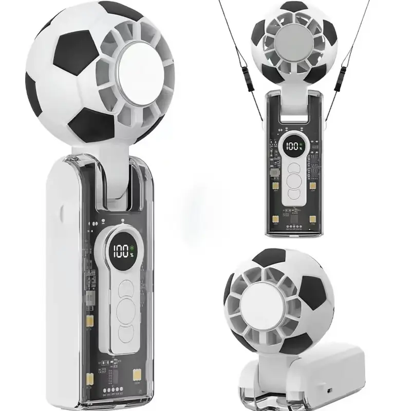 Foldable Handheld Turbo Fan, 5 Speeds, <36dB, 4000mAh Battery Operated, Up to 10 Working Hours, 3 IN 1 Hand Fans Rechargeable with Air Turbo Tech Cooling Fan for Outdoor Activities, Travel, Working