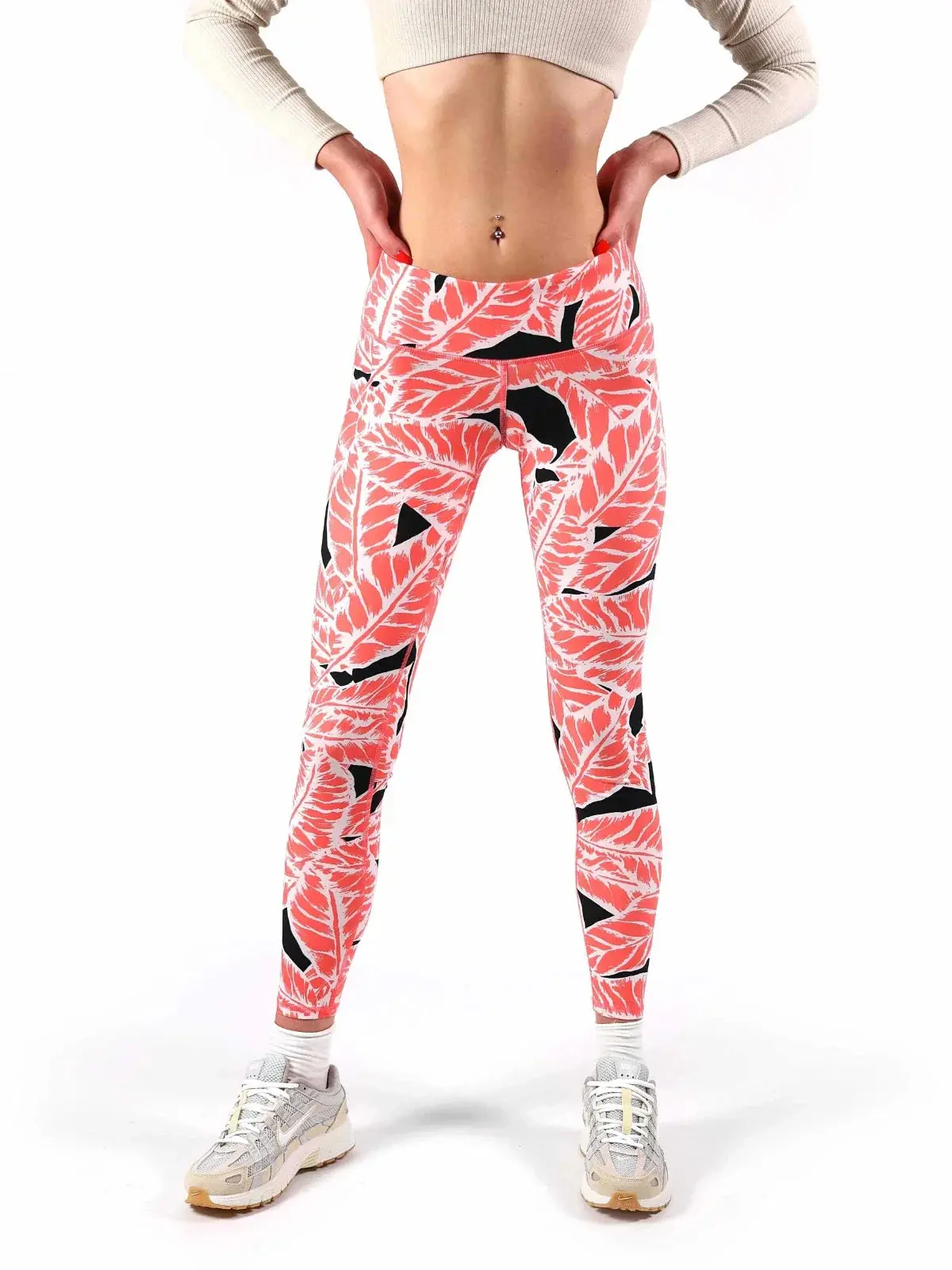 Alo Yoga Airbrush Small Palm Springs Elastic Waist Leggings in Guava | Women's
