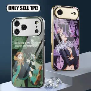 The S-Seven D-Deadly Sins Phone Case For iPhone 17 16 15 14 13 12 Pro Max Plus Electroplated Metal Bumper Case Slim Tempered Glass Back Shockproof Anti-Scratch Luxury cover Fashion Durable Stylish Funda Accessories