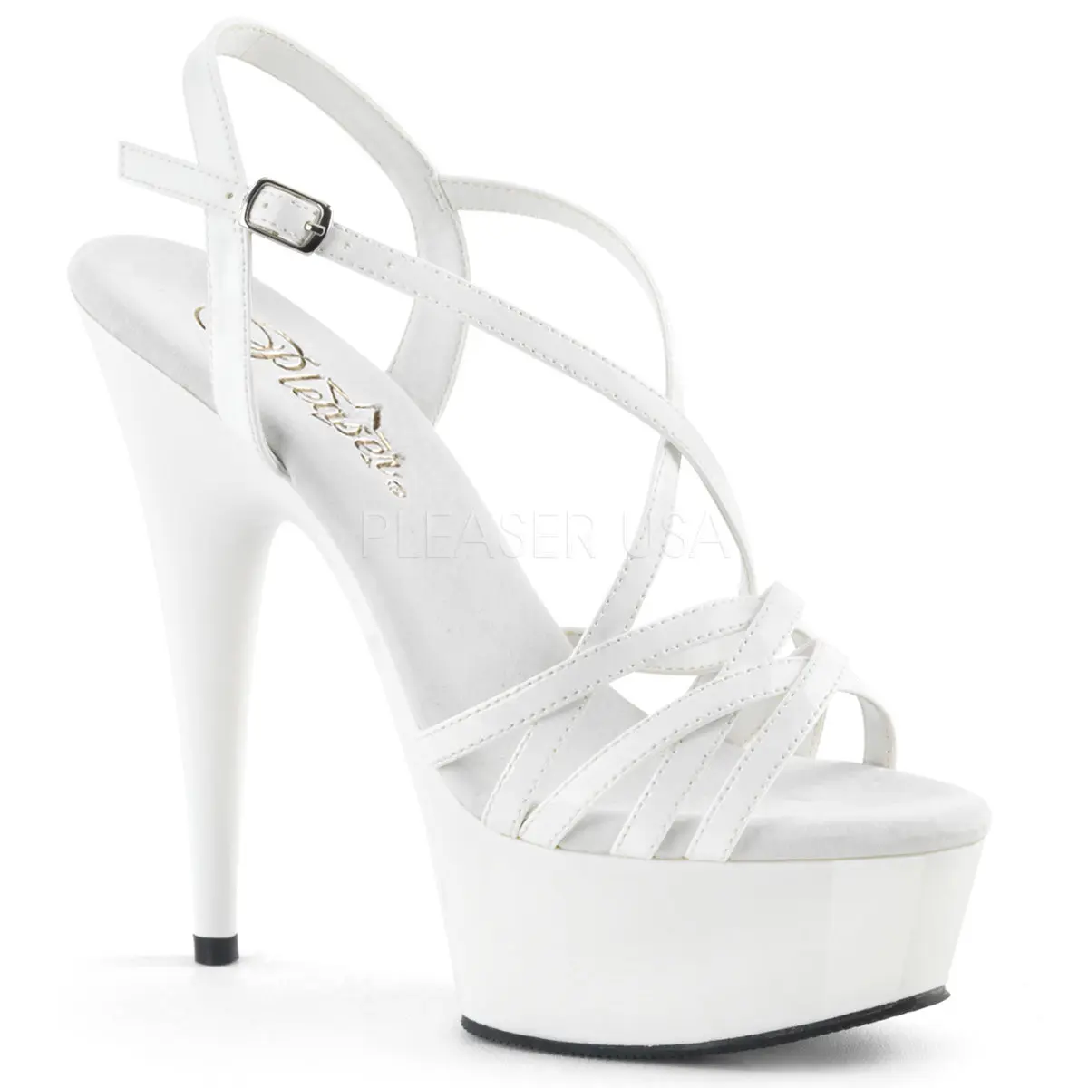 Women's Stylish 6-Inch Heel Platform Stiletto Sandals - DELIGHT-613 White Fashion Footwear